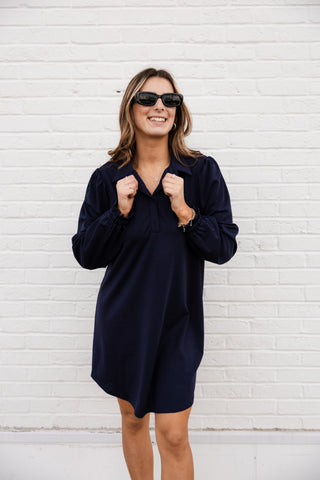 Black pullover long sleeve dress