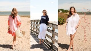 Women wearing different costal pieces