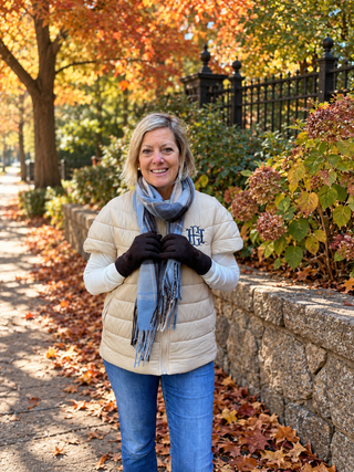 Tori Blue and Brown Plaid Scarf