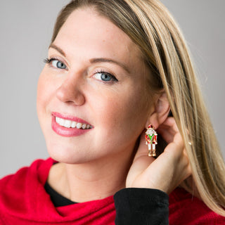 Red nutcracker earrings