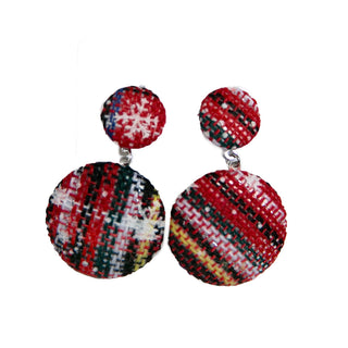 Red plaid earrings