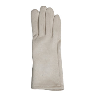 Soft White Gloves – Light cream suede gloves with a sleek, minimalist design.
