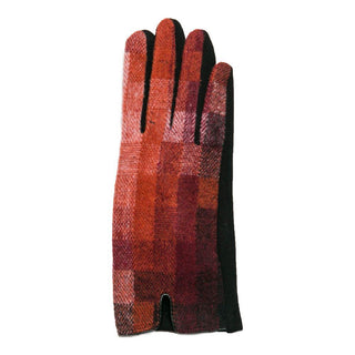 Shades of oranges ombre checkered pattern texting glove
