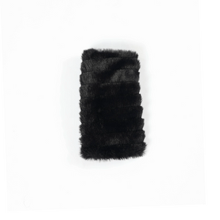 Black faux fur fingerless gloves