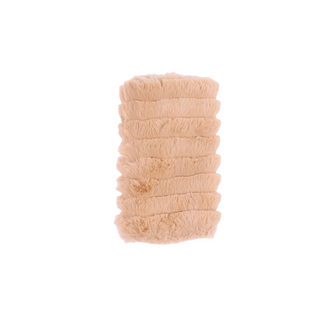 Camel faux fur fingerless gloves