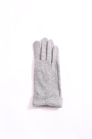Evette Glove in gray with chic cuff detail, elegant women’s dress glove.