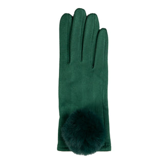 Emerald green glove with large pom pom