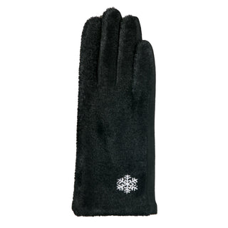 Black  glove with embroidered snowflake