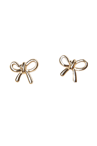 Metal Gold Bow Earrings