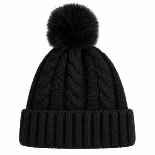 Black Gigi cable knit hat