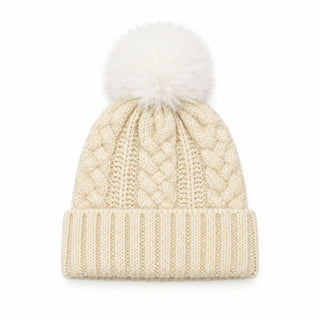 Cream Gigi cable knit hat