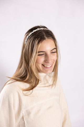 headband with silver rhinestones