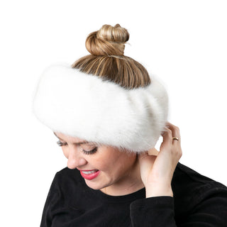 White  faux fur headband