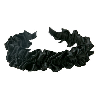 Black ruched headband closeup