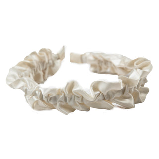 Champagne ruched headband closeup