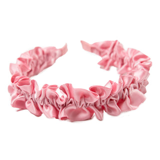 Light Pink ruched headband closeup