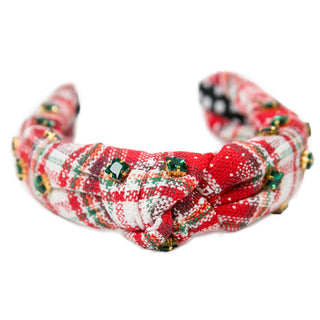 Red and White Plaid Headband