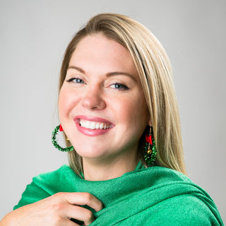 wreath with red bow earrings