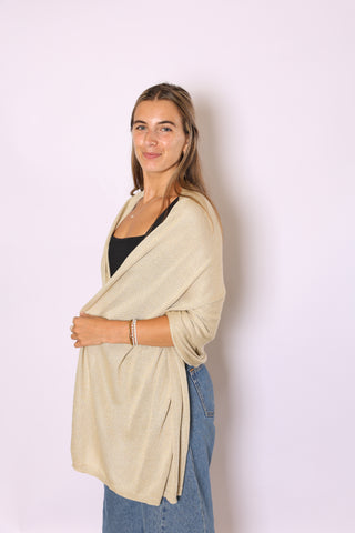 Woman wearing gold wrap