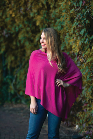 Metallic poncho in Magenta