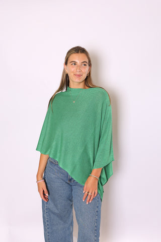 Metallic poncho in green