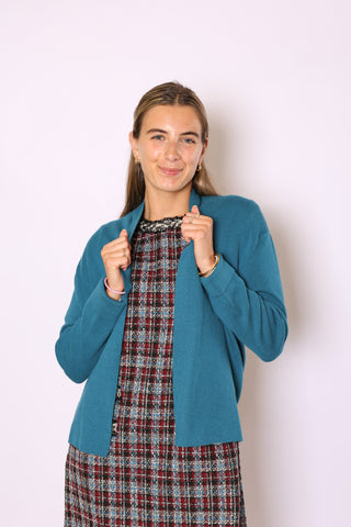 Essential Everyday Cardigan – Women’s Open Front Knit Sweater Teal / SM Essential Everyday Cardigan – Women’s Open Front Knit Sweater Teal / SM