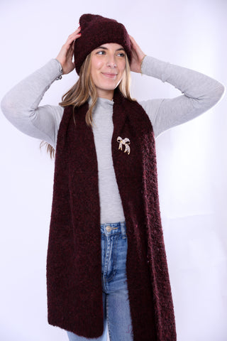 Eco-chic bordeaux scarf