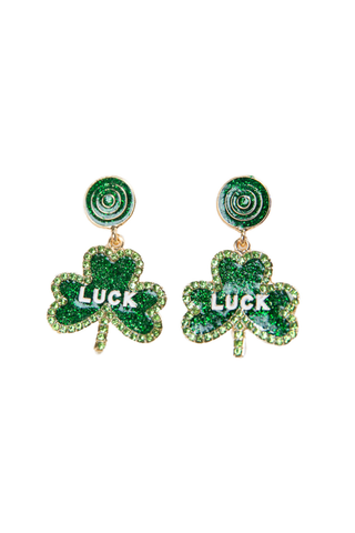Green Luck Shamrock Earrings