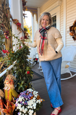 Camel short sleeved puffer vest