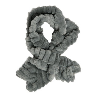 gray chinchilla faux fur keyhole scarf