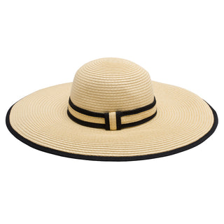 wide brimmed-stylish-black-natural-summer-hat