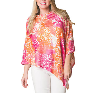 Pink Sea Coral Printed one size poncho