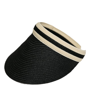 Black brimmed visor with Black and Natural stripe