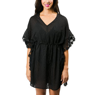 Black 100% Viscose One Size Cover-Up