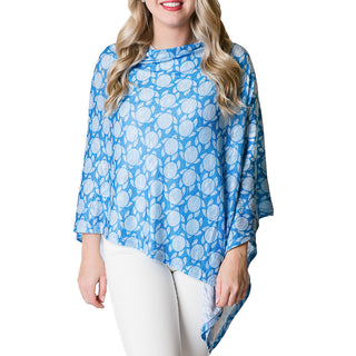 Blue Turtle Printed one size poncho