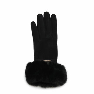 Black Faux Fur Cuff Driving Glove