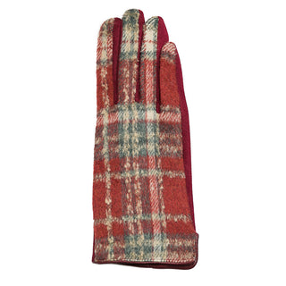 Dawn red plaid texting gloves for women
