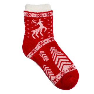 red reindeer wintry socks