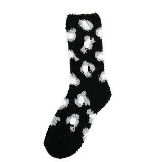 black super soft leopard socks