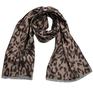 tan and gray leopard scarf 