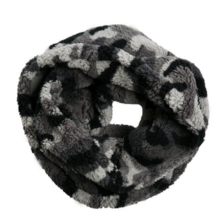 gray camo sherpa scarf