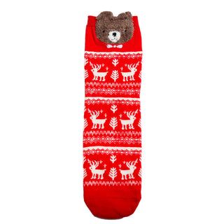 teddy bear holiday woodland socks